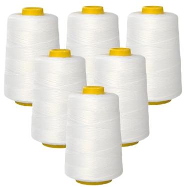 Imagem de 6 linhas de costura de poliéster resistente, 650 metros cada, perfeitas para costura manual e à máquina em tecido, couro e outros materiais