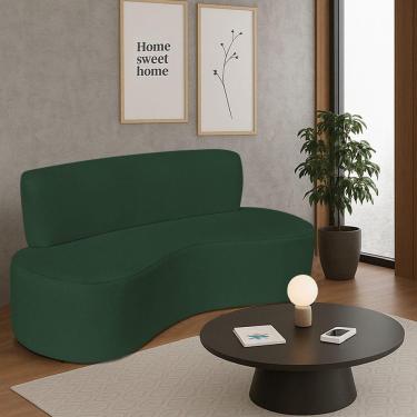 Imagem de Sofá Curvo 2 Lugares Amsterdã 140cm Suede Cor Verde