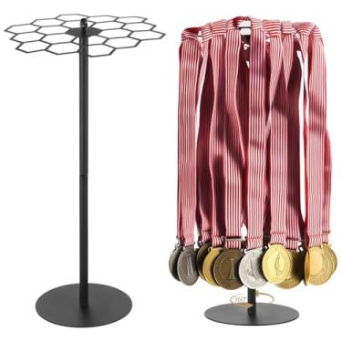 Imagem de Gancho giratório para medalhas, comporta 45 medalhas, suporte de exibição de metal favo de mel para troféus esportivos