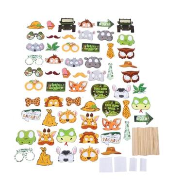 Imagem de Diydeg Adereços para Cabine de Fotos, 60 Peças de Animais da Floresta, Kit de Adereços de Festa Com Tema de Floresta para Safari na Selva, Adereços de Selfie, chá de bebê Infantil, (2 pacotes)