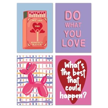 Imagem de Arte de parede de quarto infantil, impressões de decoração de parede de quarto de meninas, pôsteres de pintura motivacional para quartos de meninas, decoração de quarto de casa, conjunto de 4 fotos