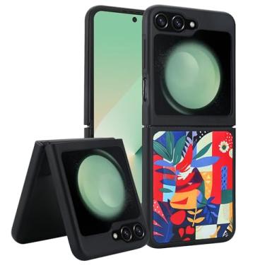 Imagem de LazyGoose Capa para Samsung Galaxy Z Flip 6, floral vibrante, linda arte de flores florescendo, fina e sem fio, proteção contra quedas de ângulo de nível militar (botânica arco-íris)