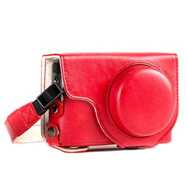 Imagem de MegaGear Panasonic Lumix DC-ZS80, DC-ZS70, DC-TZ95, DC-TZ90 Ever Ready Capa de couro e alça, Vermelho