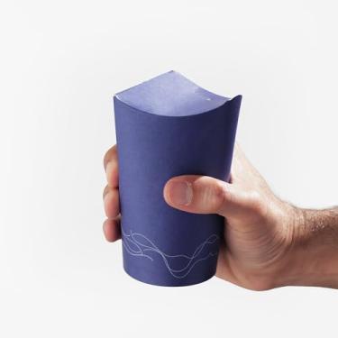 Imagem de Kiyumi Group Copos de papel borboleta dobráveis com tampa embutida, 350 ml – Pacote com 10 – Copos de café descartáveis com abas dobráveis – Sem necessidade de tampa de plástico – Bebidas quentes e