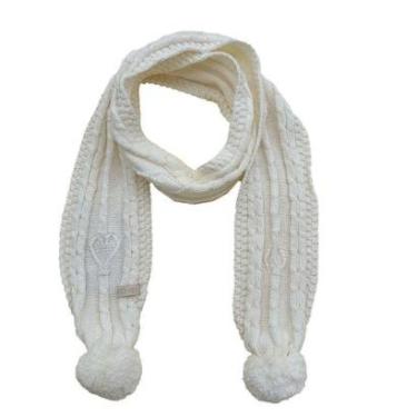 Imagem de Cachecol de Tricô Para Meninas Com Pompom Pérola-Feminino