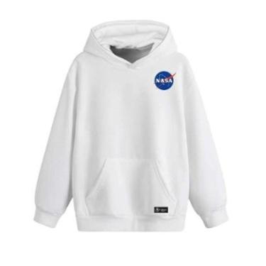 Imagem de Blusão Moletom Canguru Nasa Infantil Personalizado com Capuz e Bolso-Unissex