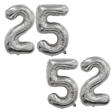 Imagem de Balões com números prateados de 101 cm, balões jumbo de 0 a 9 números Mylar para festa de aniversário, noivado, formatura, aniversário, chá de bebê, decorações de feliz ano novo, suprimentos de festa