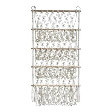 Imagem de Shakven Rack de exibição de bichos de pelúcia, rack de rede de bichos de pelúcia boêmio - Organizador de pendurar boêmio de 4 camadas | Armazenamento de pelúcia Boho, organizador de brinquedos