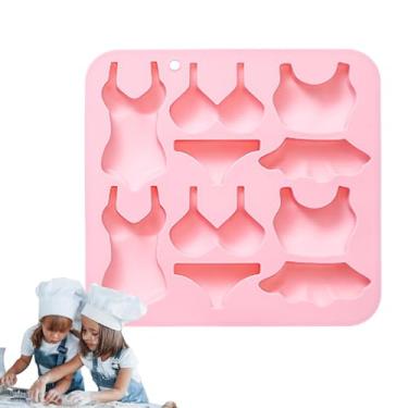 Imagem de Shakven Moldes de silicone para chocolate de verão, molde de silicone para fondant de praia de verão,Moldes de silicone para fondant em formato de maiô - Molde de resina pingando, moldes de bandeja de