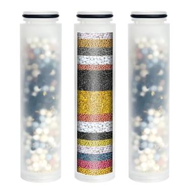 Imagem de Filtro de chuveiro portátil de substituição compatível com chuveiros portáteis AquaCare, filtro de alta eficiência de água dura, 3 peças