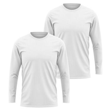 Imagem de Kit 2 Camisetas Manga Longa Segunda Pele Masculina Lisa Dry Academia Fit-Masculino