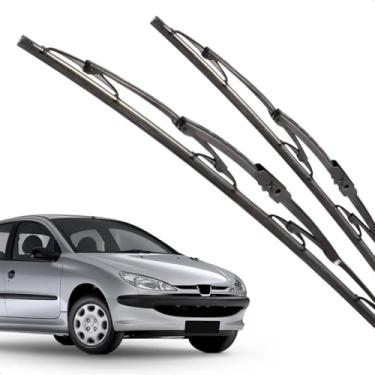 Imagem de Par Palheta Dianteira Limpadora de Para-brisa Peugeot 206 1998 A 2008 de Ferro