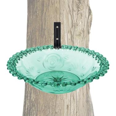 Imagem de Tigela de banho para pássaros, 22,5 cm para parede | Alimentador de animais em forma de flor, bacia transparente à prova de intempéries para papagaio, periquito, beija-flor