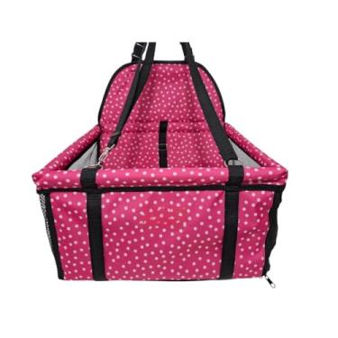 Imagem de Cadeirinha Cadeira Assento Pet de Carro para Cães Cachorro, gatos- Transporte(ROSA ESTAMPADA)