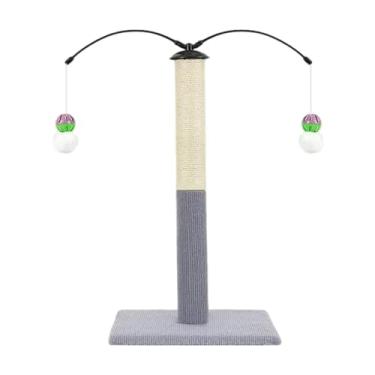 Imagem de Fxzqgnh Árvore para Gatos com Brinquedos de Pelúcia Pendurados, Torre para Gatos Domésticos, Base Estável, Acessórios para Animais de Estimação, Poste para Ar, Cinza Claro