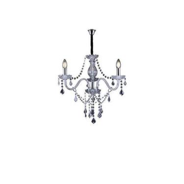 Imagem de Lustre Glam Maria Tereza Transparente 3 Braços E14 Taschibra