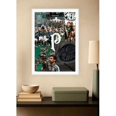 Imagem de Quadro Palmeiras Verdão com Vidro e Moldura Branca Tam:A4 - Spark Loja