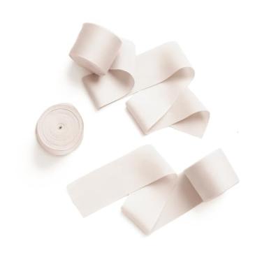 Imagem de Ling's Moment Fita marrom 4,6 cm x 3 rolos total 20 m nogueira bege tecido artesanato fitas de cetim de seda para embrulhar presentes, convites de casamento, buquês de noiva, decorações