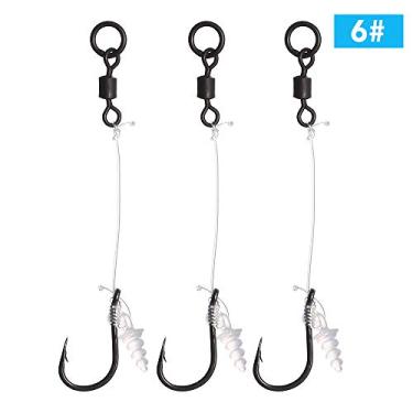 Imagem de 3 Peças de Anzol Cabelo para Pesca com Rotativa Grânulos Paradas Pino Acessório Carpa Aço Alto Carbono Anti-ferrugem Suporte Isca Sólida