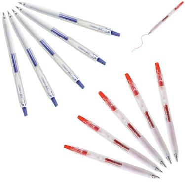 Imagem de GZBABY Caneta de gel de ponta fina, 10 peças, canetas esferográficas retráteis com aderência macia, 0,5 mm, tinta de secagem rápida (azul, vermelha)
