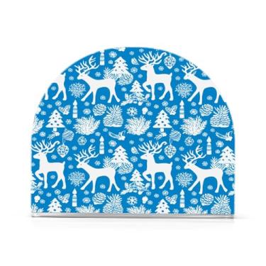 Imagem de Wassud Porta-guardanapos de acrílico de rena branca, dispensador de guardanapos de papel moderno em forma de U para mesa, cozinha, sala de jantar, bancada 1 peça (comporta 50-60 guardanapos)