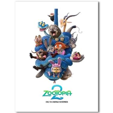 Imagem de BILVAZOG Animal Zootopia 2 Pôster para Fãs Quarto de Crianças Decoração de Parede - Pôster de Filme Zootopia Impressão em Tela Imagem para Adolescentes Meninos Meninas Presentes