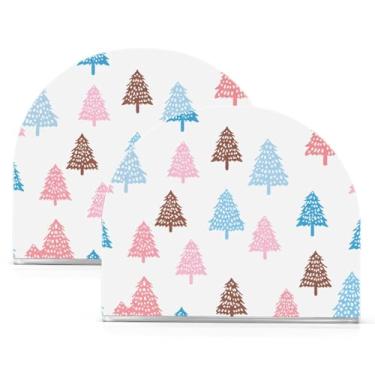 Imagem de Wassud Porta-guardanapos de acrílico para rabiscos de pinheiros, dispensador de guardanapo de papel moderno para mesa, cozinha, sala de jantar, bancada 2 peças (comporta 50-60 guardanapos)