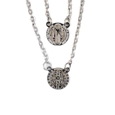 Imagem de Escapulário São Bento Aço inóx Redondo 1,2 x 32 cm