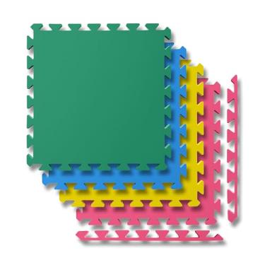 Imagem de SELLER Tapete de Encaixe em EVA – 4 peças 50×50 cm, 5mm espessura, superfície antiderrapante, modular tipo quebra-cabeça, com bordas, piso infantil, academia, brinquedoteca, proteção contra impacto e conforto (Sortido)