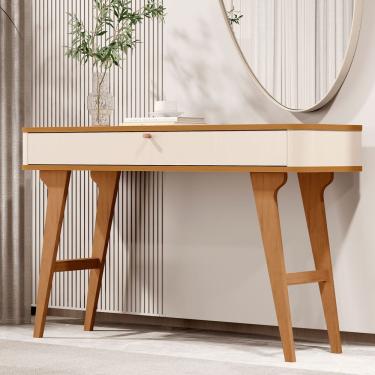 Imagem de Aparador Aruma Com 1 Gaveta E Cantos Arredondados Off White Com Nature