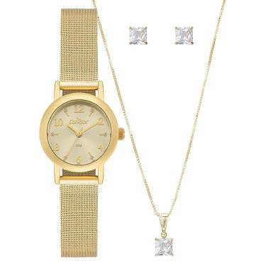 Imagem de Kit Relógio Condor Feminino Mini Dourado - Co2035nwq/k4x Kit Condor Feminino Mini Dourado - Co2035nwq/k4x