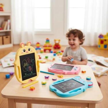 Imagem de Lousa Lousinha Mágica Infantil LCD Tablet Quadro Bichinhos Divertidos 