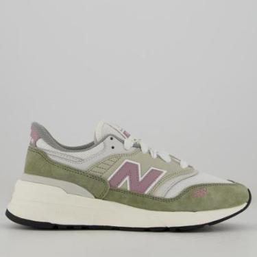 Imagem de Tênis New Balance 997R Verde e Off White-Unissex
