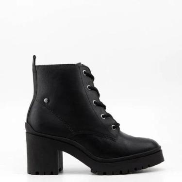 Imagem de Bota feminina ramarim 23-50121 coturno salto bloco tratorado, Preto, 3