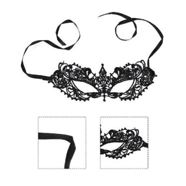 Imagem de Máscara Feminina Em Renda Small Tip Preta 50 Tons de Cinza Baile Festa