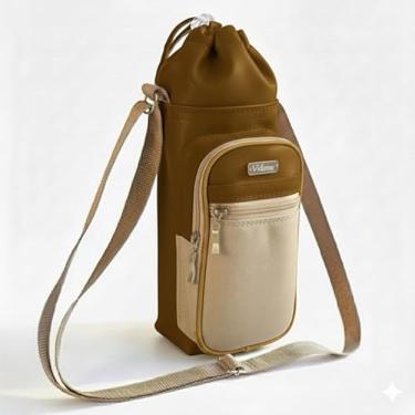 Imagem de Bolsa Térmica (OURO COM BEGE) GALANTE para Garrafa de 2 LITROS em Couro Sintético - Coleção Cores VERÃO 2026
