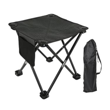 Imagem de simhoa Bancas de acampamento banquinho dobrável Reclinner leve para o pé de reclinável com bolsa de transporte para viajar de mochila de pesca de churrasco, Preto Listrado