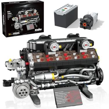 Imagem de V12 Engine Building Set for Adults and Teens 14+, 1409 PCS Motorized Mechanical Engineering Model Kit That Runs, MOC Engine Toy with Battery Box and Motor, Compatible with Lego, STEM Gift for Men