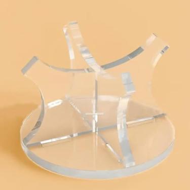 Imagem de Suporte de exibição de bola de acrílico transparente com rack simples de alta estabilidade para bolas de golfe, beisebol e armazenamento de coleção de mesa