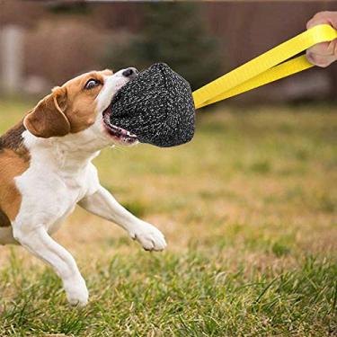 Imagem de NW Almofada de mordida de treinamento de cães brinquedo de mordida de juta almofada de mordida segura brinquedo de puxão de cachorro para treinamento de filhotes brincadeira interativa, busca, molar,