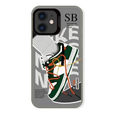 Imagem de Cairiocoin Capa para sapatos esportivos vintage compatível com iPhone 12/iPhone 12 Pro, capa de telefone divertida de marca legal para meninos e meninas, capa de borracha protetora antiderrapante à