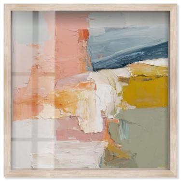 Imagem de Soft and Vibrant III Shadowbox Print Bathroom Wall Art por Art Remedy, moldura loira, 33 x 33