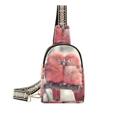 Imagem de CEBUGI Bolsa tiracolo de couro pequena Bird para mulheres, pochete transversal para trilhas, viagens ao ar livre