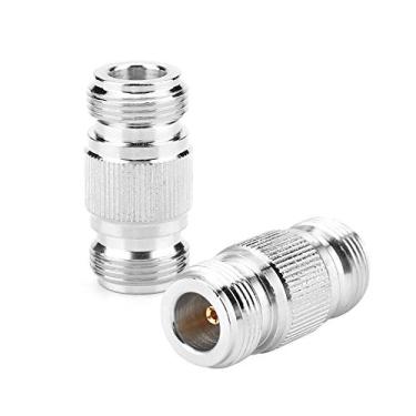 Imagem de Generic Adaptador Coaxial Tipo N Rf, Adaptador de Alto Desempenho para Conexão Rf, 2 Peças para Teste de Material de Cobre, Isolamento Branco de Ptfe