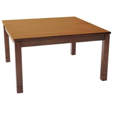 Imagem de BJDesign Kotatsu – Mesa aquecida japonesa – Móveis Chabudai de madeira com aquecedor elétrico de 120 V – Mesa de jantar e trabalho baixa com botão de controle de temperatura (74 x 73 cm, marrom)