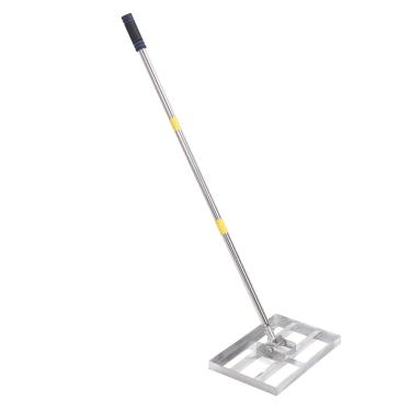 Imagem de aqxreight Ancinho de Nivelamento de Gramado de Aço Inoxidável Alça Ajustável Ferramenta Niveladora de Gramado para Paisagem Quintal Jardim Campo de Golfe Fazenda Total e Redução Necessária para