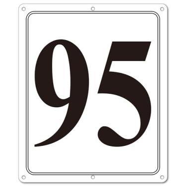 Imagem de i-CowFun Placa numerada de metal premium ao ar livre, refletiva 30,5 x 25,4 cm placas numeradas de alumínio grande 95 para estacionamento, quadra de tênis, campo, armazém, corredor, edifício, doca