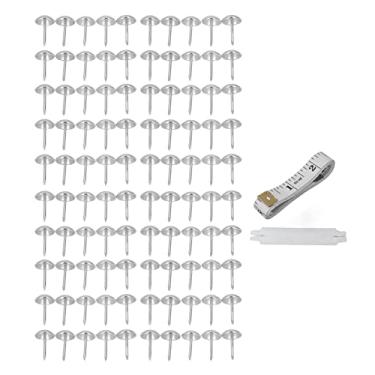 Imagem de Tachas para estofamento Móveis Unhas decorativas Fixadores antigos 100 unidades Tachas de aço carbono resistentes à ferrugem para sofá-cama Artesanato em madeira Caixas de joias (Prata)