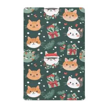 Imagem de Lençóis de berço para meninos, Natal, gatos kawaii, bebês meninas, lençóis neutros, colchão de berço 132 x 71 x 22 cm