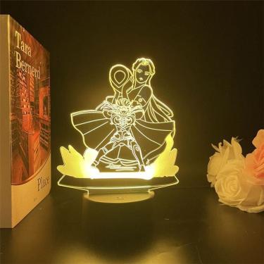 Imagem de Ornamento 2D USB Saint Seiya Aquarius com luz noturna para crianças